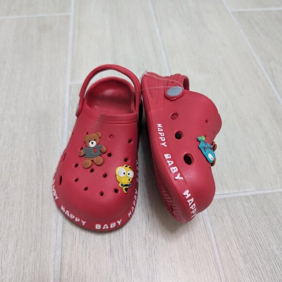 NWT Super Cute RED Teddy Clogs Kids Unisex Slip-ons Sizes 12M to 1… - Picture 3 of 4
